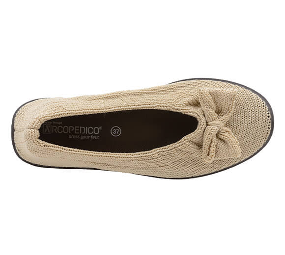 Lyla Sport - Knit Bow-Detail Flat - Beige