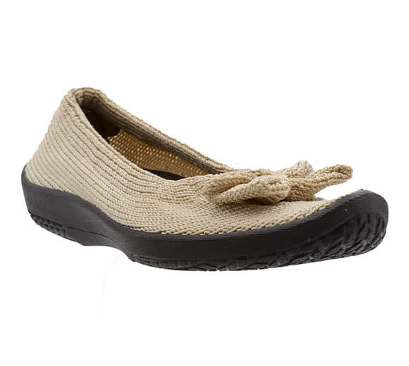 Lyla Sport - Knit Bow-Detail Flat - Beige