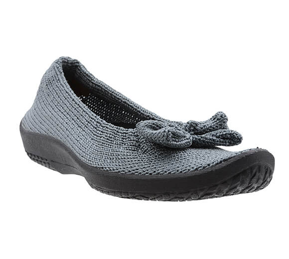 Lyla Sport - Knit Bow-Detail Flat - Titanium