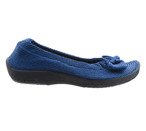 Lyla Sport - Knit Bow-Detail Flat - Denim