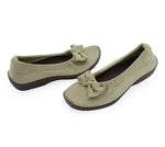 Lyla Sport - Knit Bow-Detail Flat - Green Earth