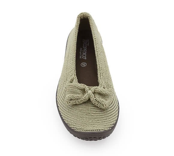 Lyla Sport - Knit Bow-Detail Flat - Green Earth