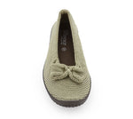 Lyla Sport - Knit Bow-Detail Flat - Green Earth