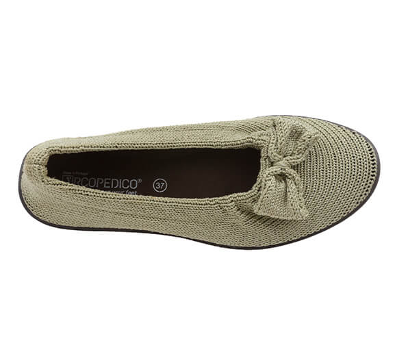 Lyla Sport - Knit Bow-Detail Flat - Green Earth