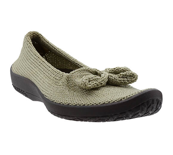 Lyla Sport - Knit Bow-Detail Flat - Green Earth