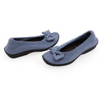 Lyla Sport - Knit Bow-Detail Flat - Blue Earth