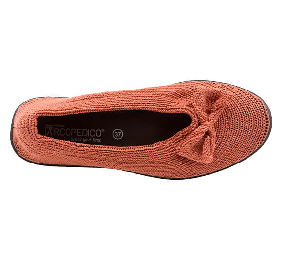 Lyla Sport - Knit Bow-Detail Flat - Brick