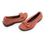 Lyla Sport - Knit Bow-Detail Flat - Brick