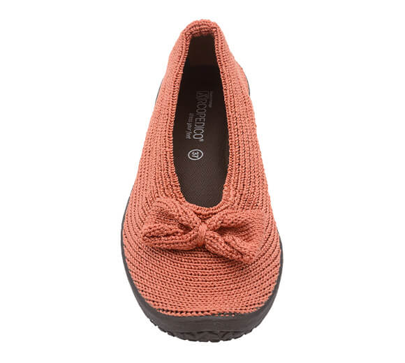 Lyla Sport - Knit Bow-Detail Flat - Brick
