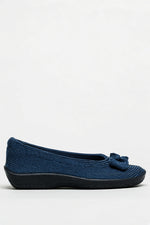Lyla Sport - Knit Bow-Detail Flat - Denim