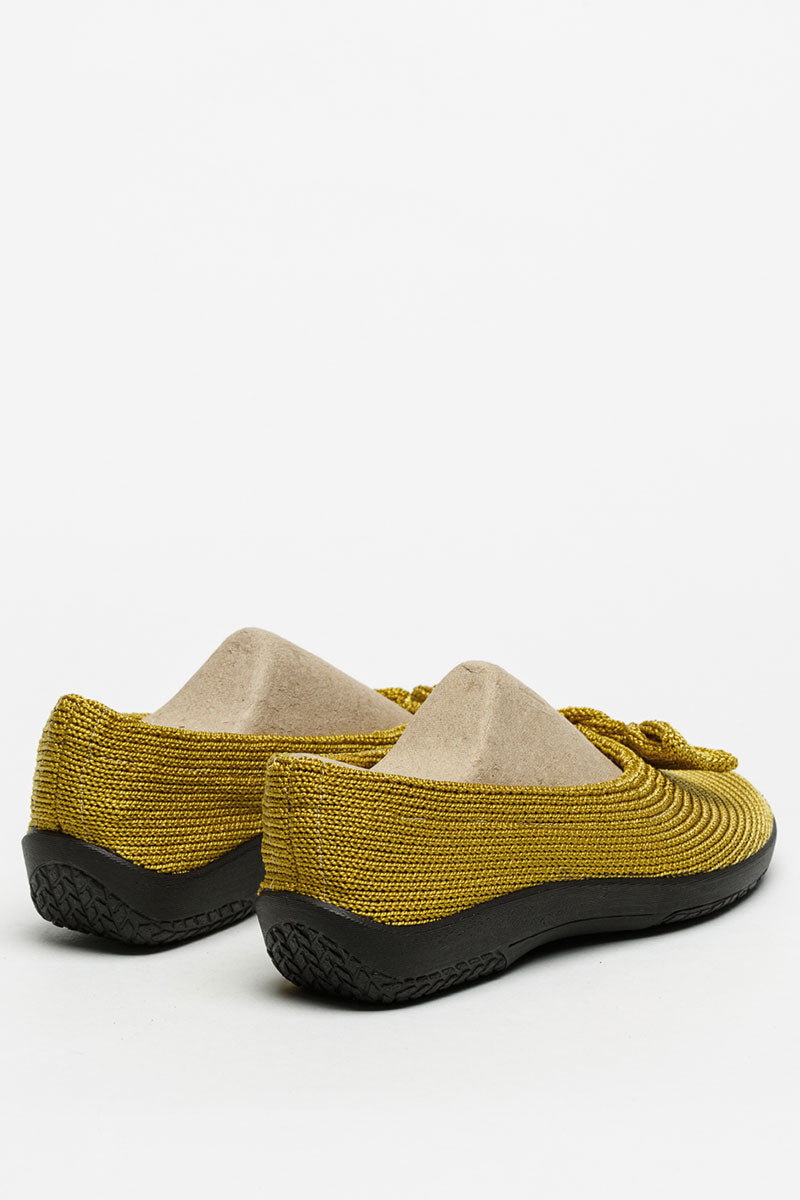Lyla Sport - Knit Bow-Detail Flat - Mustard