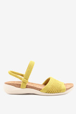 Arenal - Knit Cork Sandal - Mustard
