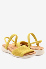 Arenal - Knit Cork Sandal - Mustard