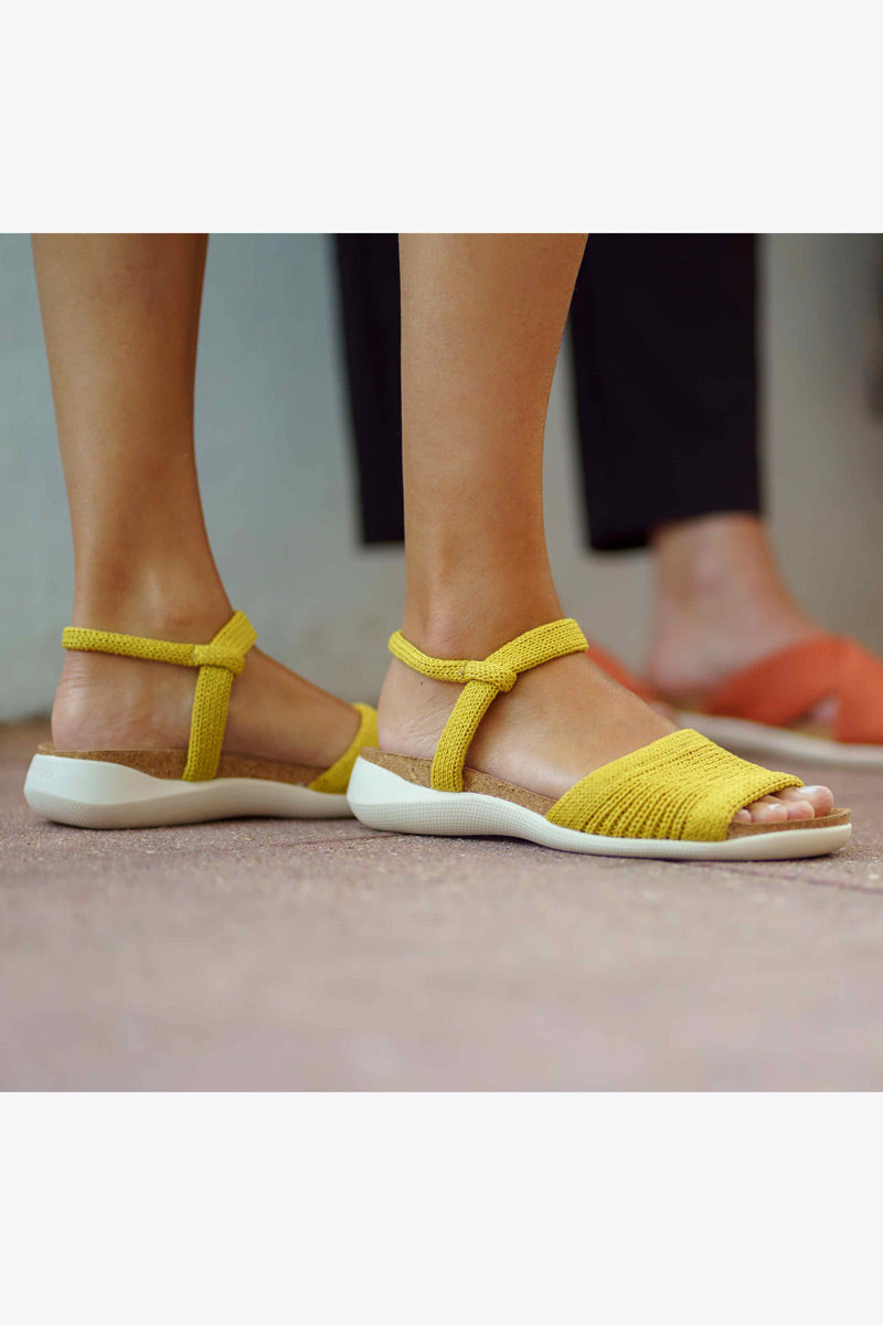 Arenal - Knit Cork Sandal - Mustard