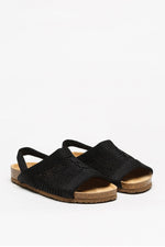 Manas - Knit Cork Sandal - Black