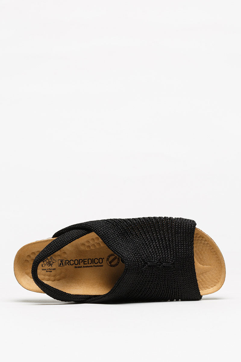 Manas - Knit Cork Sandal - Black