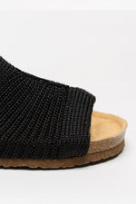 Manas - Knit Cork Sandal - Black