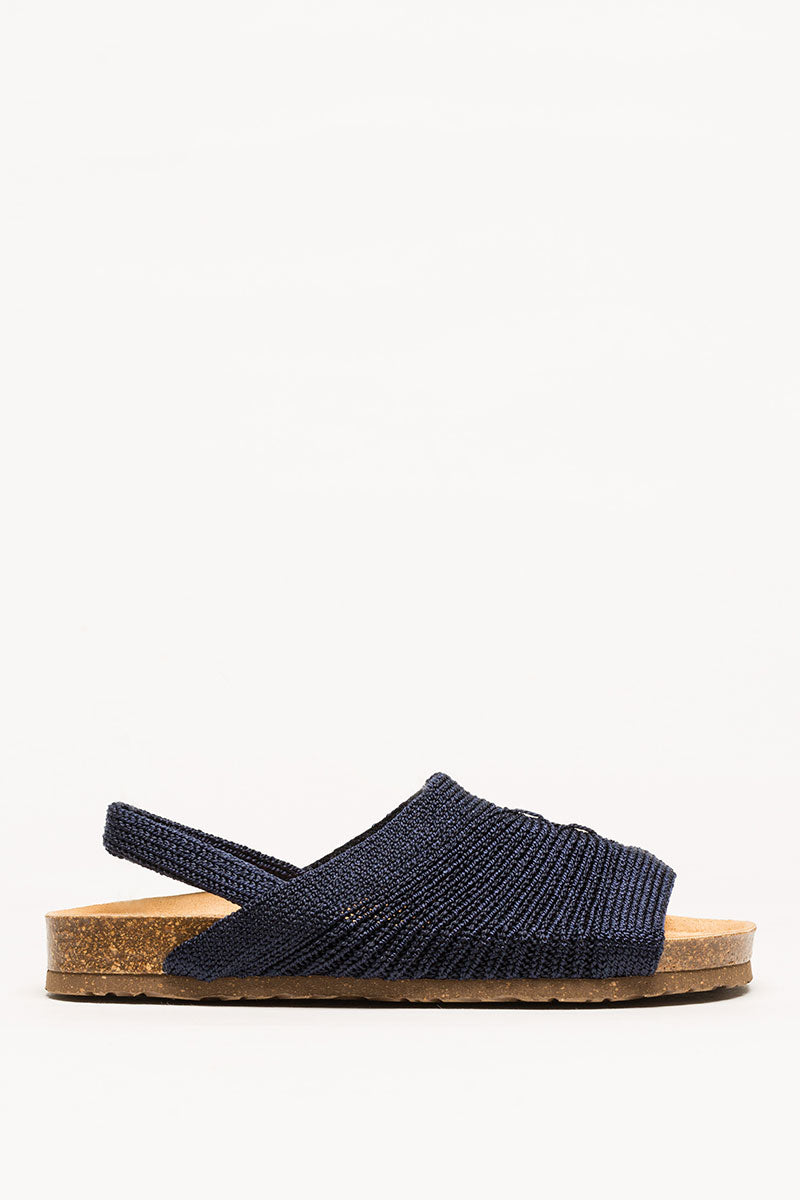 Manas - Knit Cork Sandal - Navy