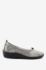 L14 - Lytech Quilted Ballerina Flat - Silver Sparkle