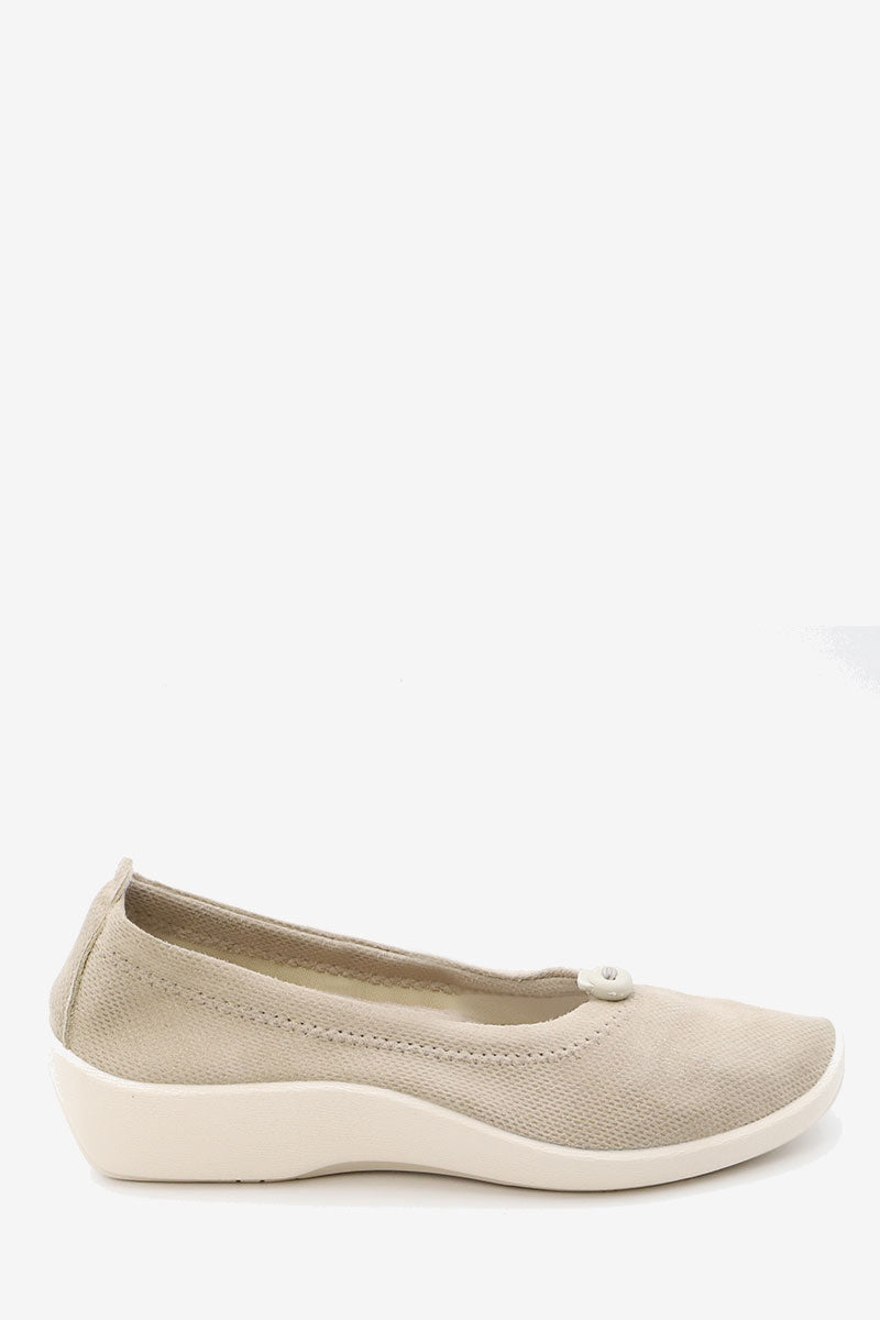 L14 - Lytech Quilted Ballerina Flat - Taupe Kaleidos