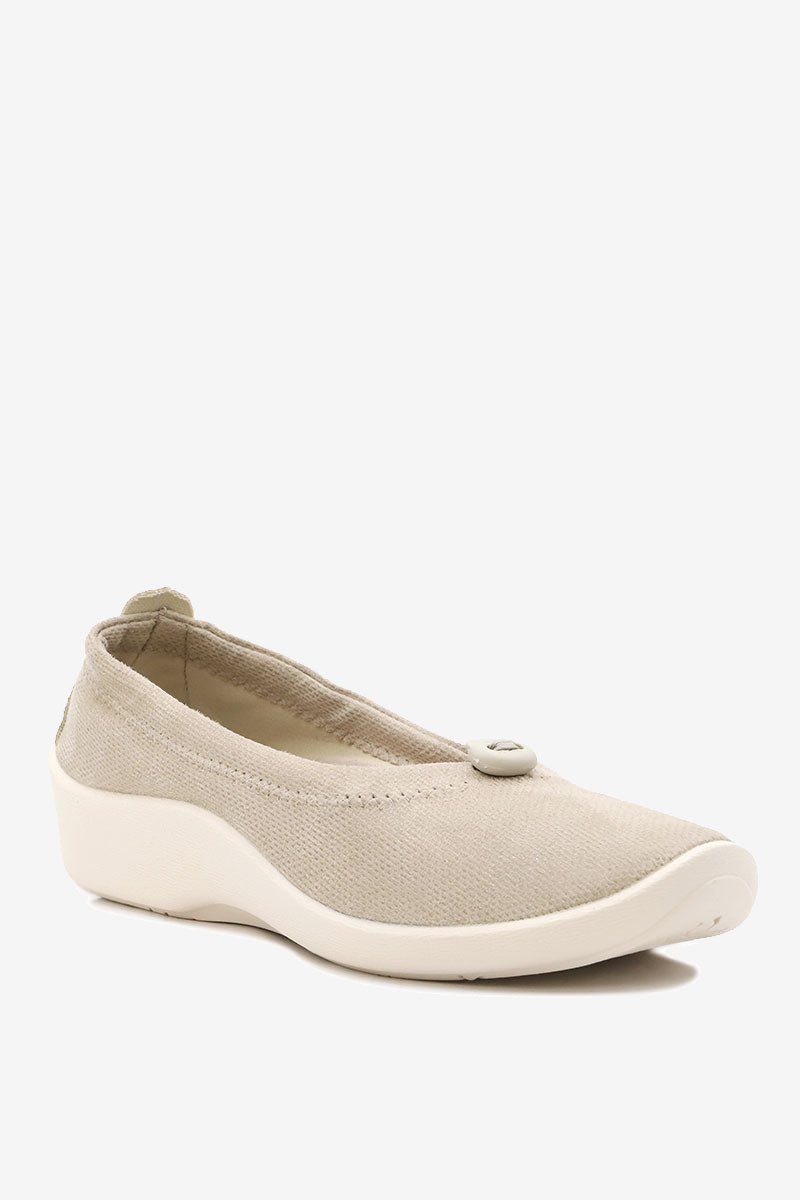 L14 - Lytech Quilted Ballerina Flat - Taupe Kaleidos