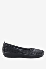 L15 - Embossed Lytech Ballet Flat - Black