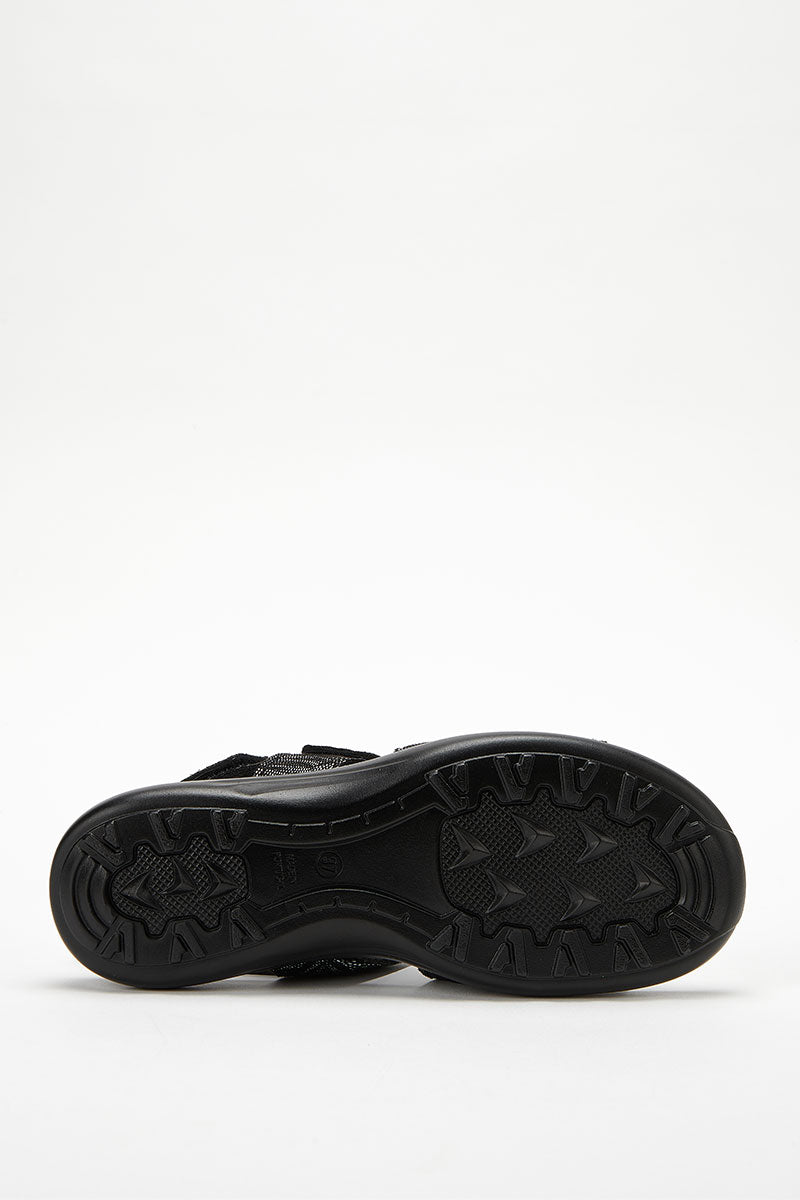 Stelvio - Adjustable Lytech Walking Sandal - Black Palm