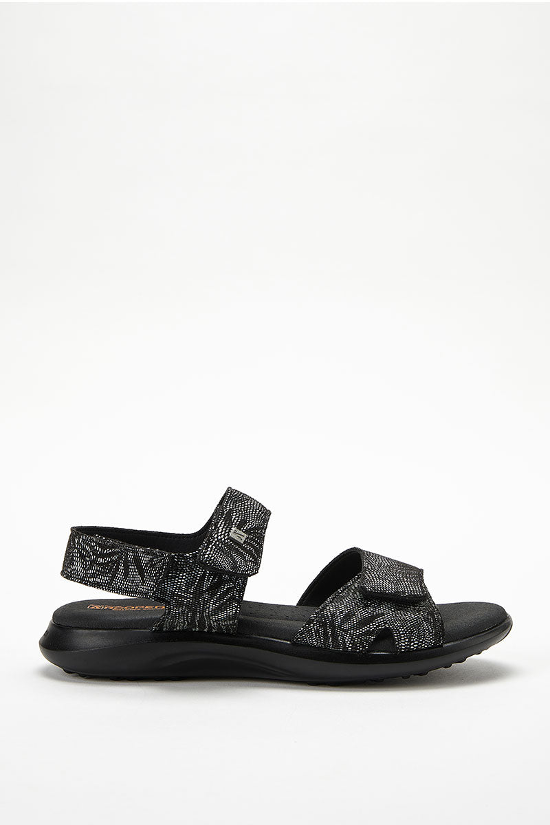 Corbett Palm - Printed Lytech Walking Sandal - Black