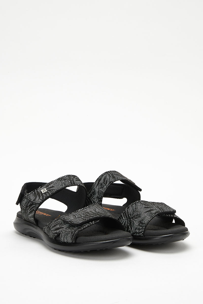 Corbett Palm - Printed Lytech Walking Sandal - Black