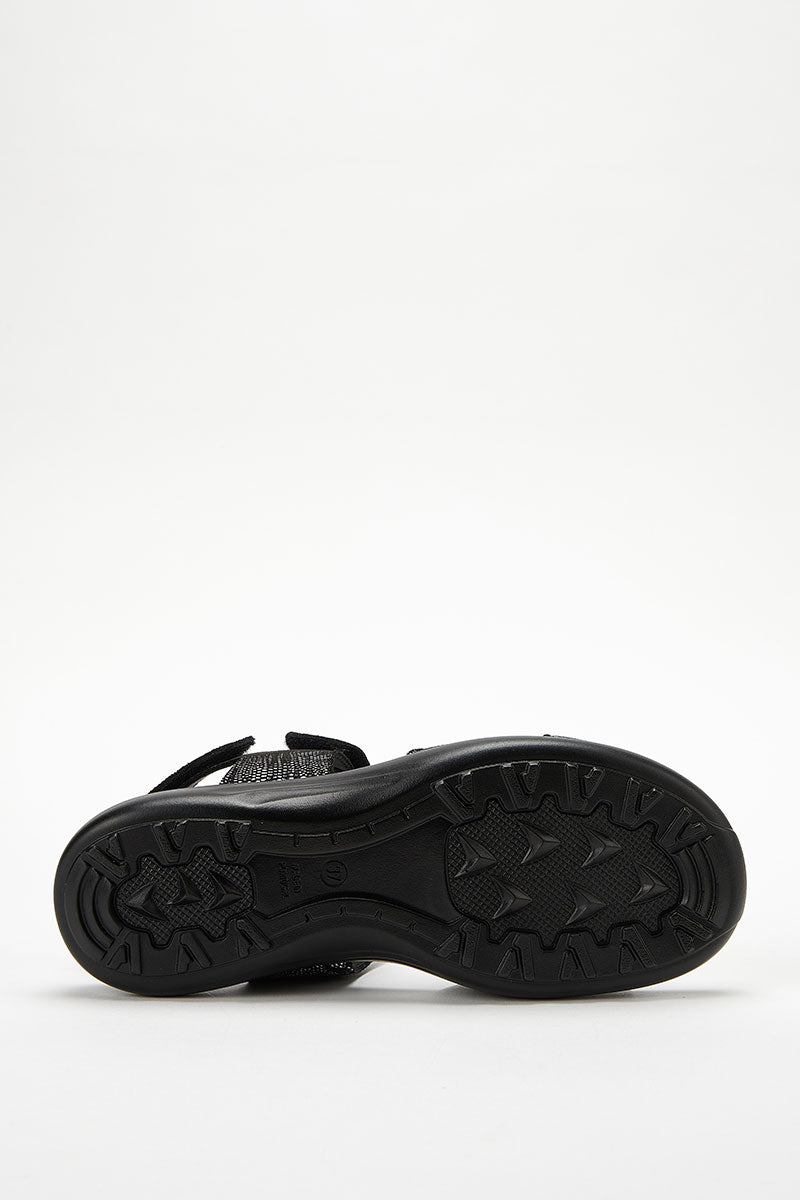 Corbett Palm - Printed Lytech Walking Sandal - Black