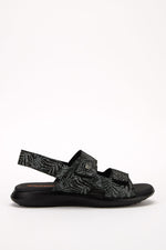 Sumava Palm - Printed Lytech Walking Sandal - Black