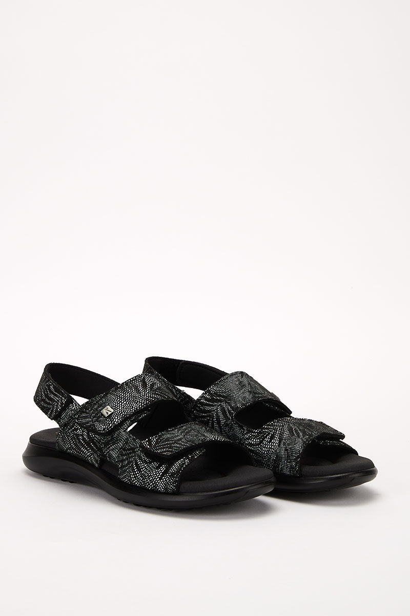 Sumava Palm - Printed Lytech Walking Sandal - Black