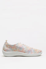 Lanin Palm - Printed Lytech Lace-Up Sneaker - White