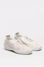 Lanin Palm - Printed Lytech Lace-Up Sneaker - White