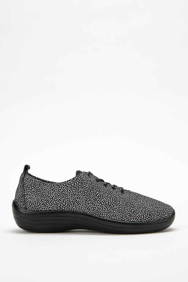 Lanin Seashell - Printed Lytech Lace-Up Sneaker - Black