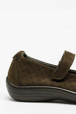 Estrela A - Embossed Lytech Mary Jane - Olive