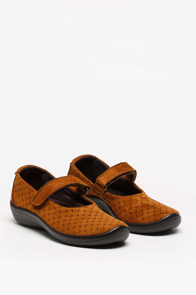 Estrela A - Embossed Lytech Mary Jane - Canela