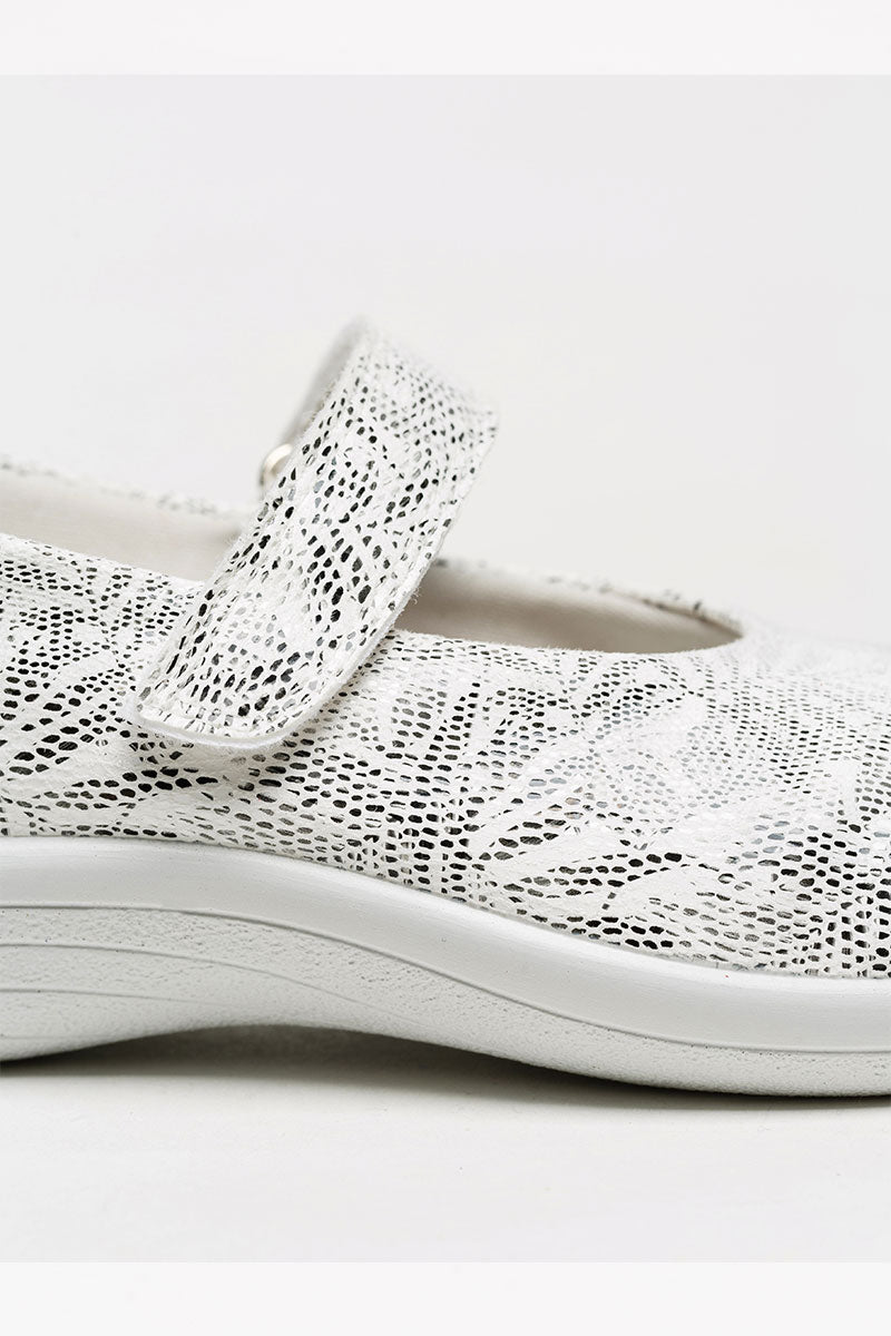 Estrela Palm - Printed Lytech Mary Jane - White