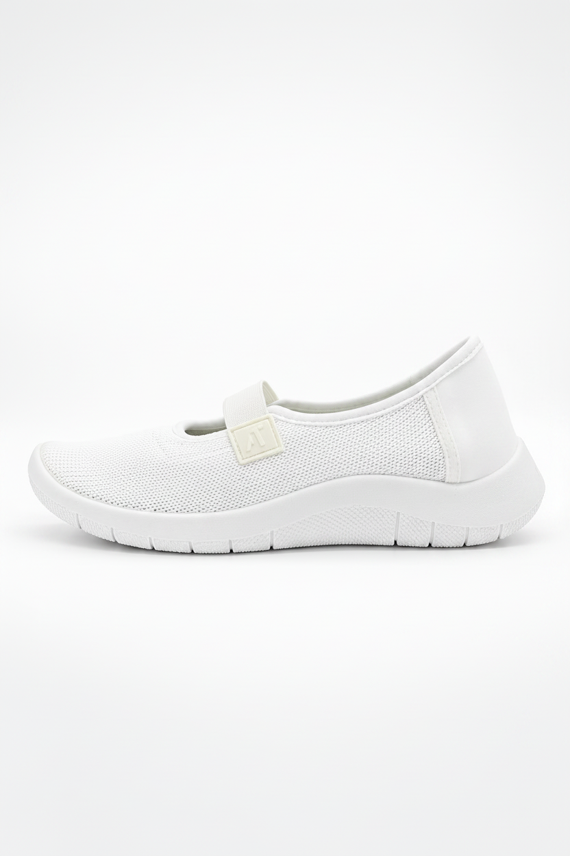 Cibele - Recycled Knit Mary Jane - White