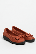 Lyla Sport - Knit Bow-Detail Flat - Brick