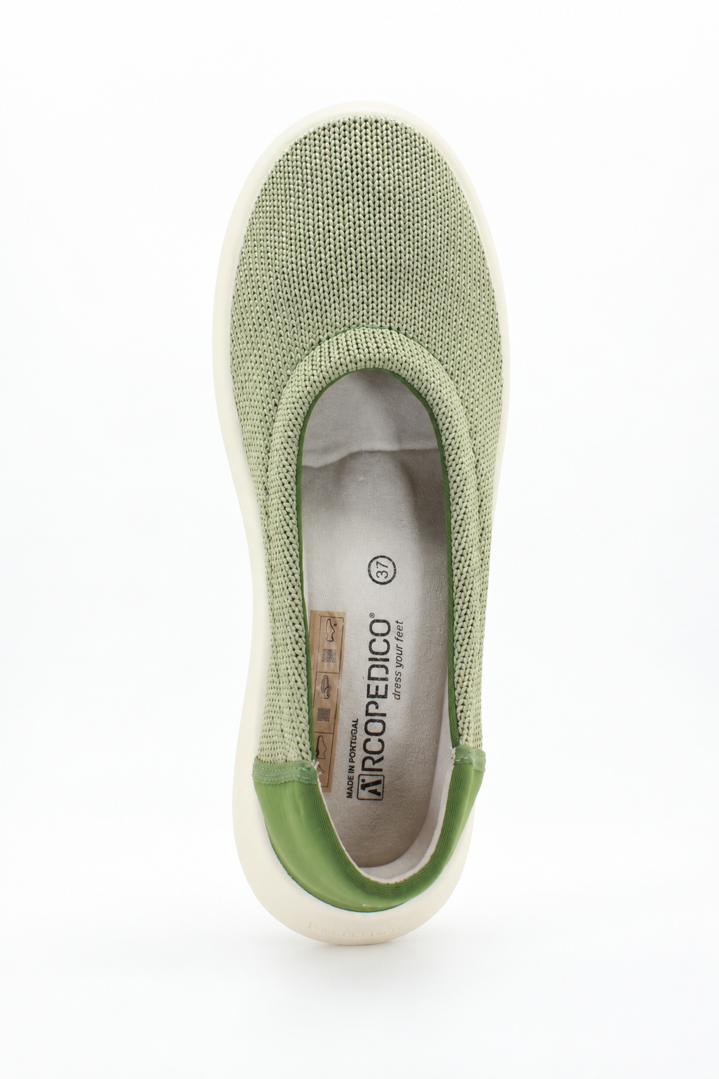 Thetis - Knit Slip-On Ballerina - Green Earth