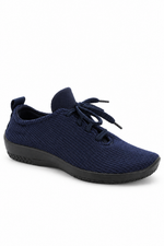 LS - Knit Lace-Up Sneaker - Navy