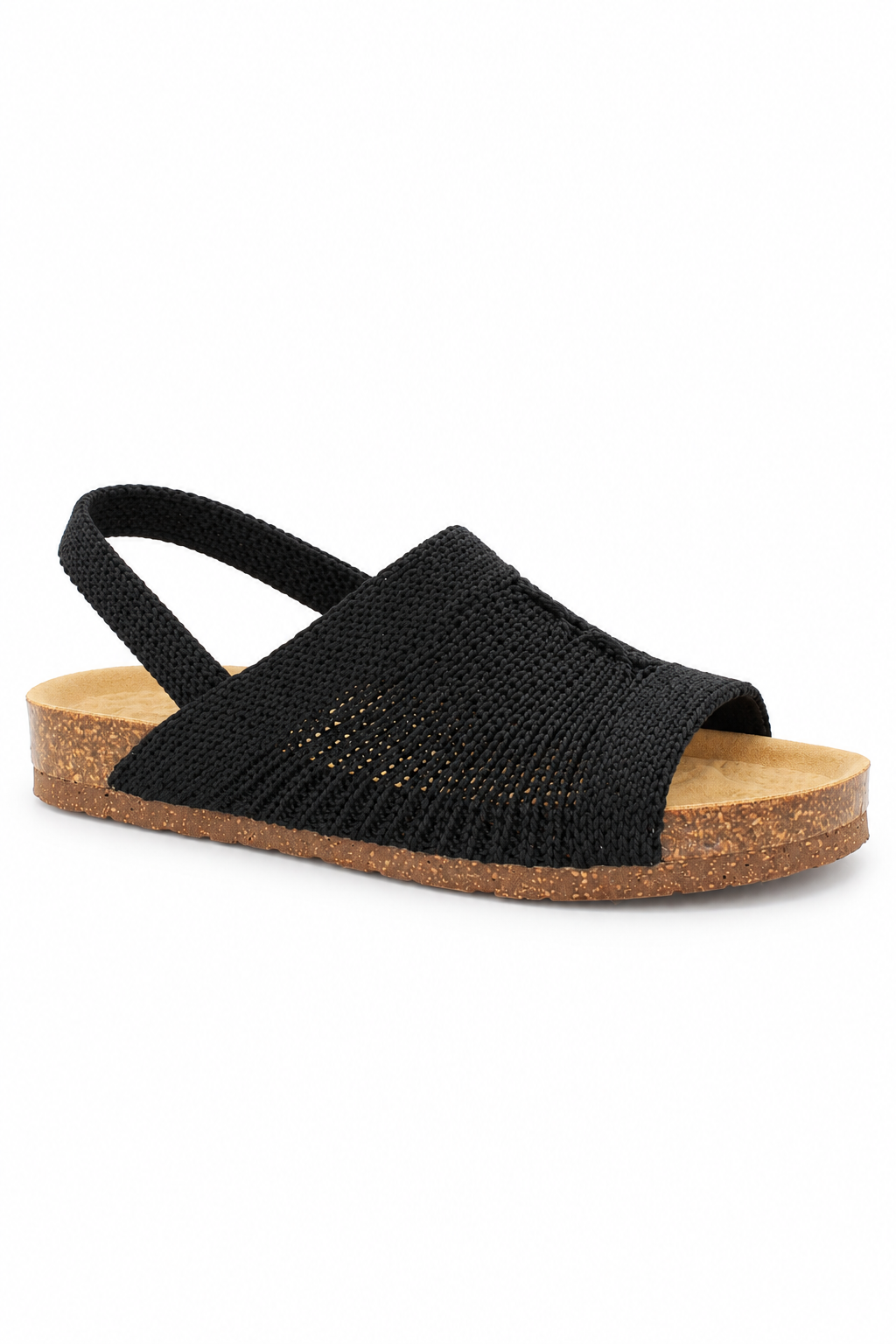 Manas - Knit Cork Sandal - Black
