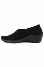 Mailu - Ribbed Knit Comfort Flat - Black
