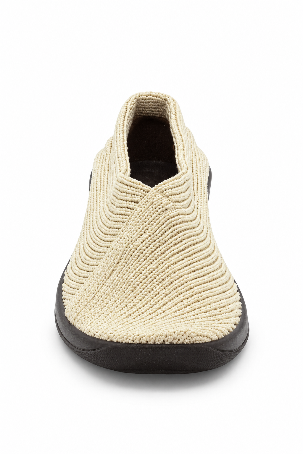 Mailu - Ribbed Knit Comfort Flat - Beige