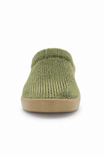 Light - Knit Open-Back Mule - Olive