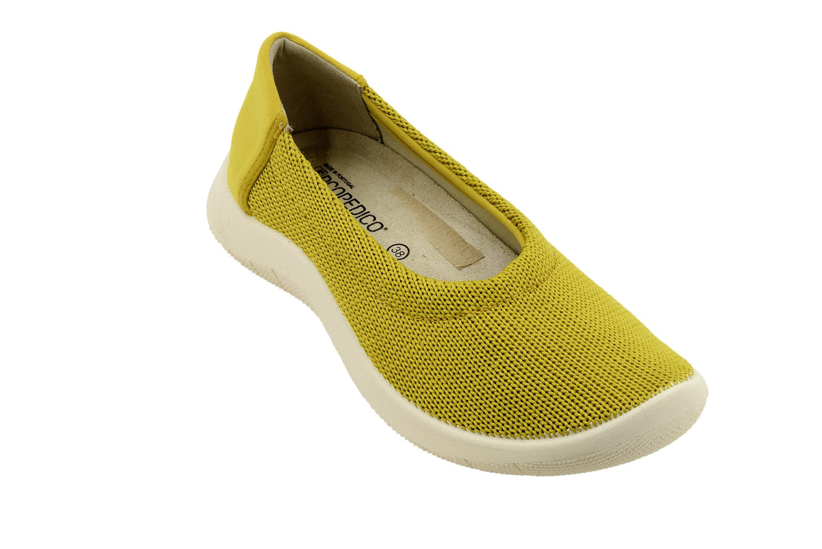 Thetis - Knit Slip-On Ballerina - Mustard