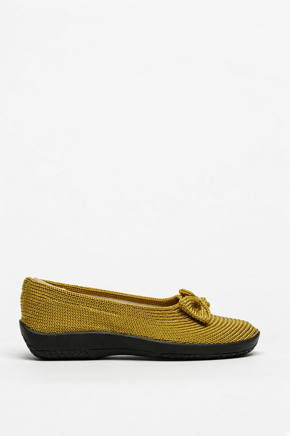 Lyla Sport - Knit Bow-Detail Flat - Mustard